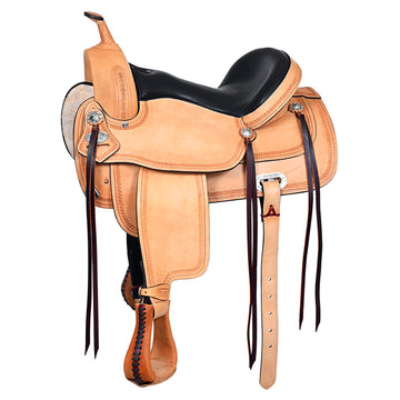 HILASON Western Horse Saddle American Leather Flex Tree Trail & Pleasure Tan